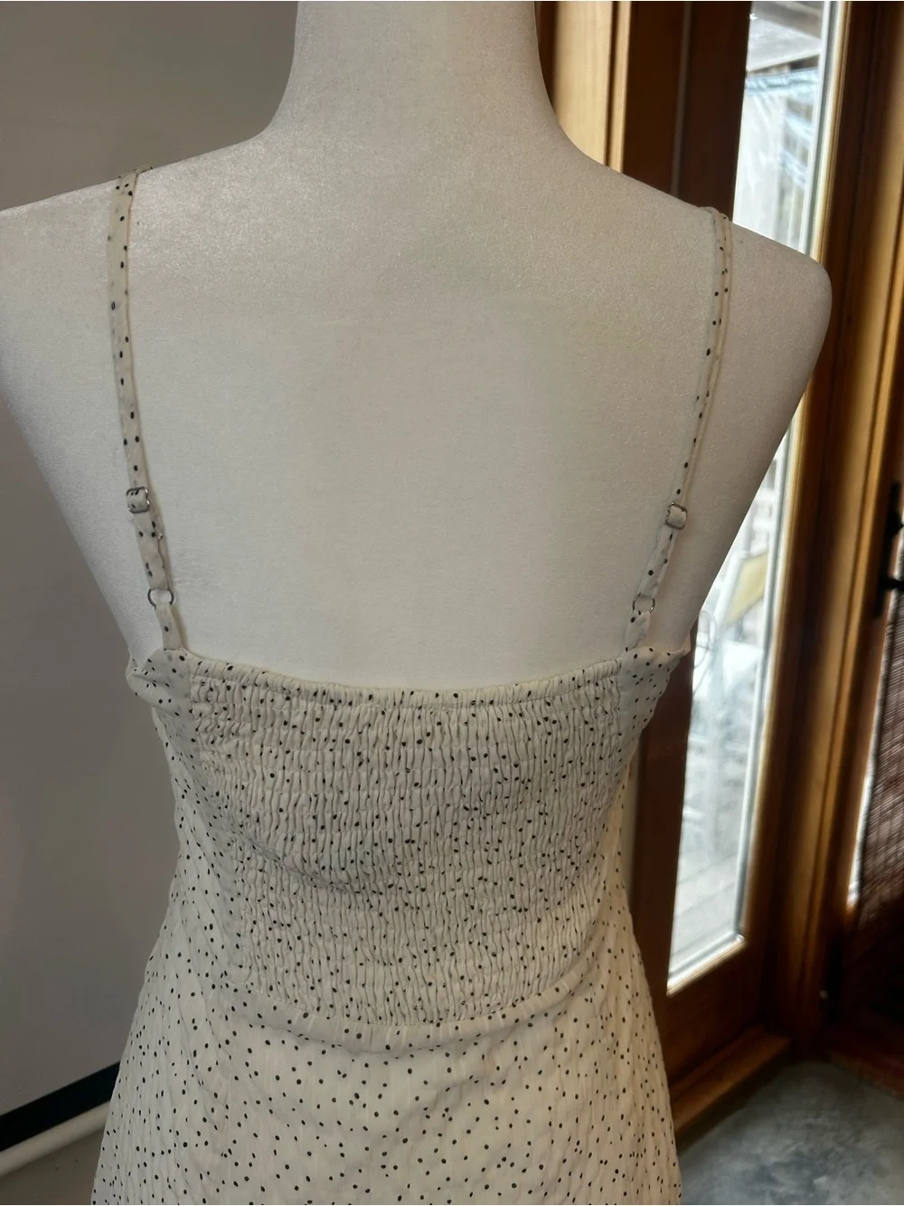 Dizzy Cream Maxi Dress with Black Polka Dots - Picture 3 of 5